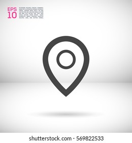 Pin on the map. location line vector icon for websites and mobile minimalistic flat design.