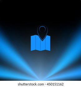 Pin on the map. Stock vector icon illustration