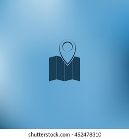 Pin on the map. Stock vector icon illustration