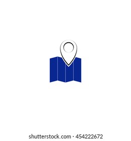 Pin on the map. Stock vector icon illustration