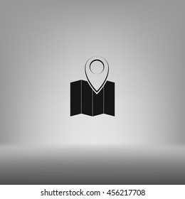 Pin on the map. Stock vector icon illustration