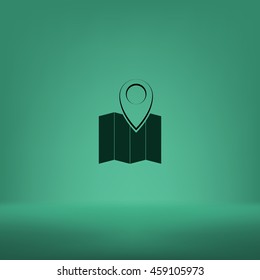 Pin on the map. Stock vector icon illustration