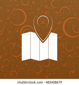 Pin on the map. Stock vector icon illustration
