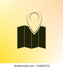 Pin on the map. Stock vector icon illustration
