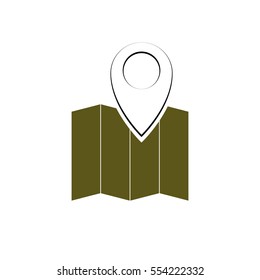 Pin on the map. Stock vector icon illustration