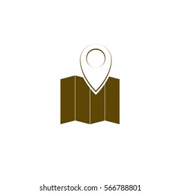 Pin on the map. Stock vector icon illustration