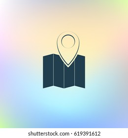 Pin on the map. Stock vector icon illustration