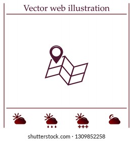 Pin on the map. Vector icon