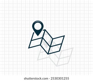 Fixe no mapa. Ícone de vetor