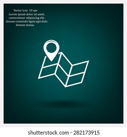 Pin on the map. Vector icon