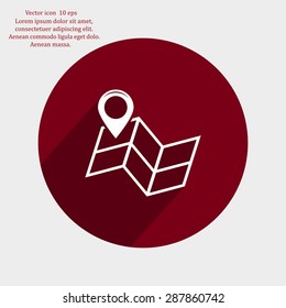 Pin on the map. Vector icon