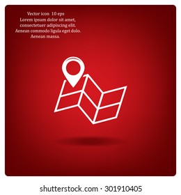 Pin on the map. Vector icon