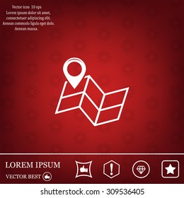 Pin on the map. Vector icon