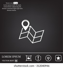 Pin on the map. Vector icon