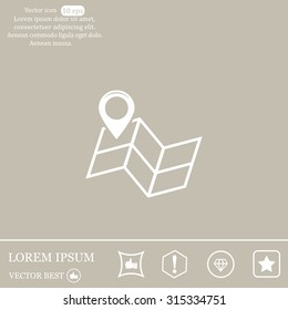 Pin on the map. Vector icon