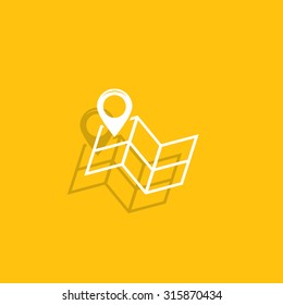 Pin on the map. Vector icon