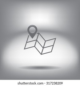 Pin on the map. Vector icon
