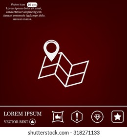 Pin on the map. Vector icon