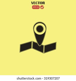 pin on the map. vector icon