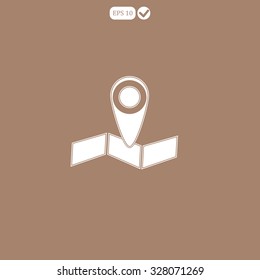 pin on the map. vector icon