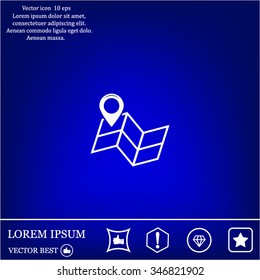 Pin on the map. Vector icon