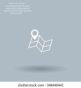 Pin on the map. Vector icon