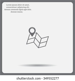 Pin on the map. Vector icon