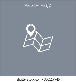Pin on the map. Vector icon