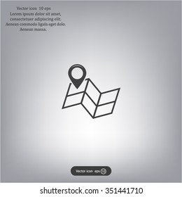 Pin on the map. Vector icon