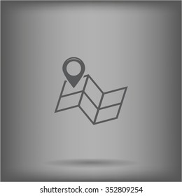 Pin on the map. Vector icon