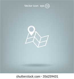 Pin on the map. Vector icon