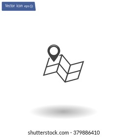 Pin on the map. Vector icon