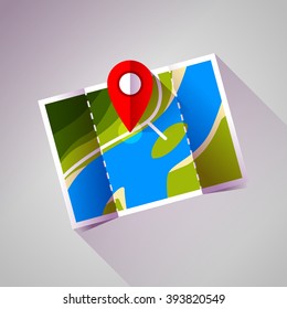 Pin on the map. Vector icon