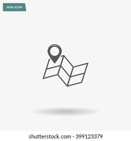 Pin on the map. Vector icon