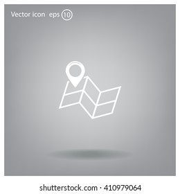 Pin on the map. Vector icon