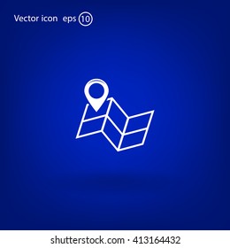 Pin on the map. Vector icon