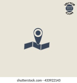 pin on the map. vector icon