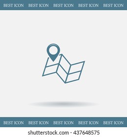 Pin on the map. Vector icon