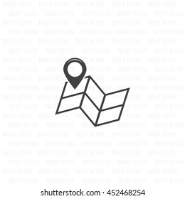 Pin on the map. Vector icon