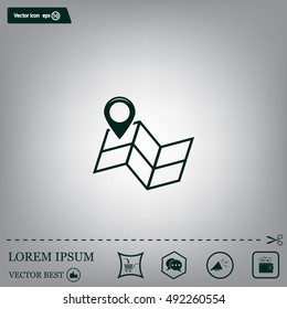 Pin on the map. Vector icon