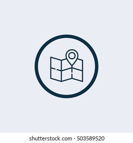 Pin on the map. Vector icon