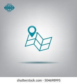Pin on the map. Vector icon
