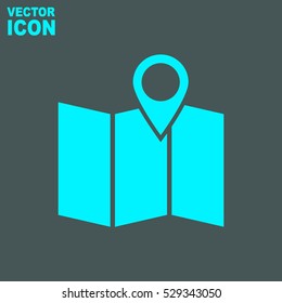 Pin on the map vector icon