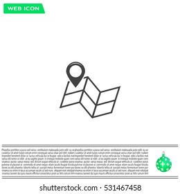 Pin on the map. Vector icon