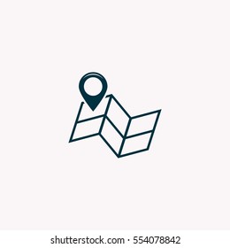 Pin on the map. Vector icon