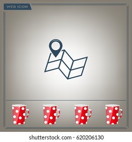 Pin on the map. Vector icon