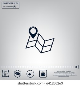 Pin on the map. Vector icon