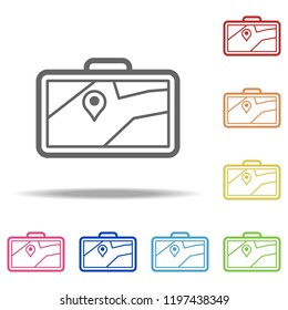 pin on navigator screen icon. Elements of Navigation in multi colored icons. Simple icon for websites, web design, mobile app, info graphics
