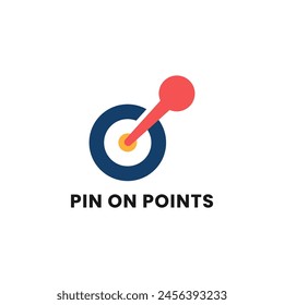 Pin on Points Logo. A simple logo featuring a pin with a circular head, representing points or rewards.