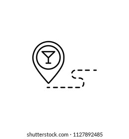 pin on the restaurant map icon. Element of drinks icon for mobile concept and web apps. Thin line pin on the restaurant map icon can be used for web and mobile. Premium icon on white background